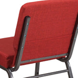 English Elm EE1825 Classic Commercial Grade 21" Church Chair Crimson Fabric/Silver Vein Frame EEV-13808