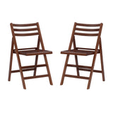 Mariabella Folding Chair Set of 2  Walnut