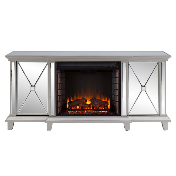 Sei Furniture Toppington Mirrored Fireplace Media Console Fe1010356 Fe1010356