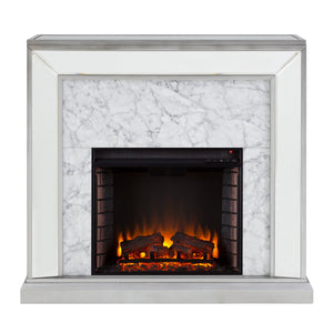 Sei Furniture Trandling Mirrored Faux Marble Fireplace Fe1027359