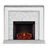 Trandling Mirrored Faux Marble Fireplace