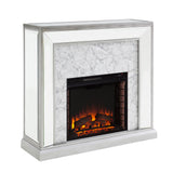 Sei Furniture Trandling Mirrored Faux Marble Fireplace Fe1027359