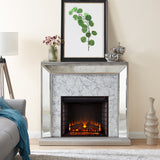 Sei Furniture Trandling Mirrored Faux Marble Fireplace Fe1027359