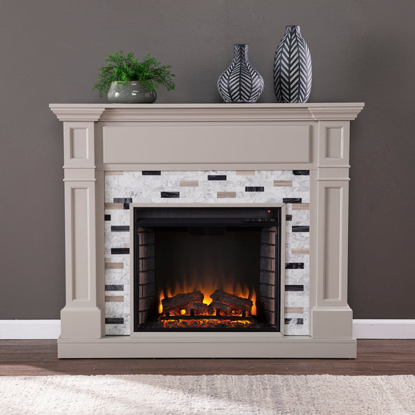 Sei Furniture Birkover Electric Fireplace W Marble Surround Fe1096059