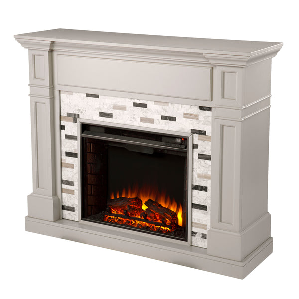 Sei Furniture Birkover Electric Fireplace W Marble Surround Fe1096059