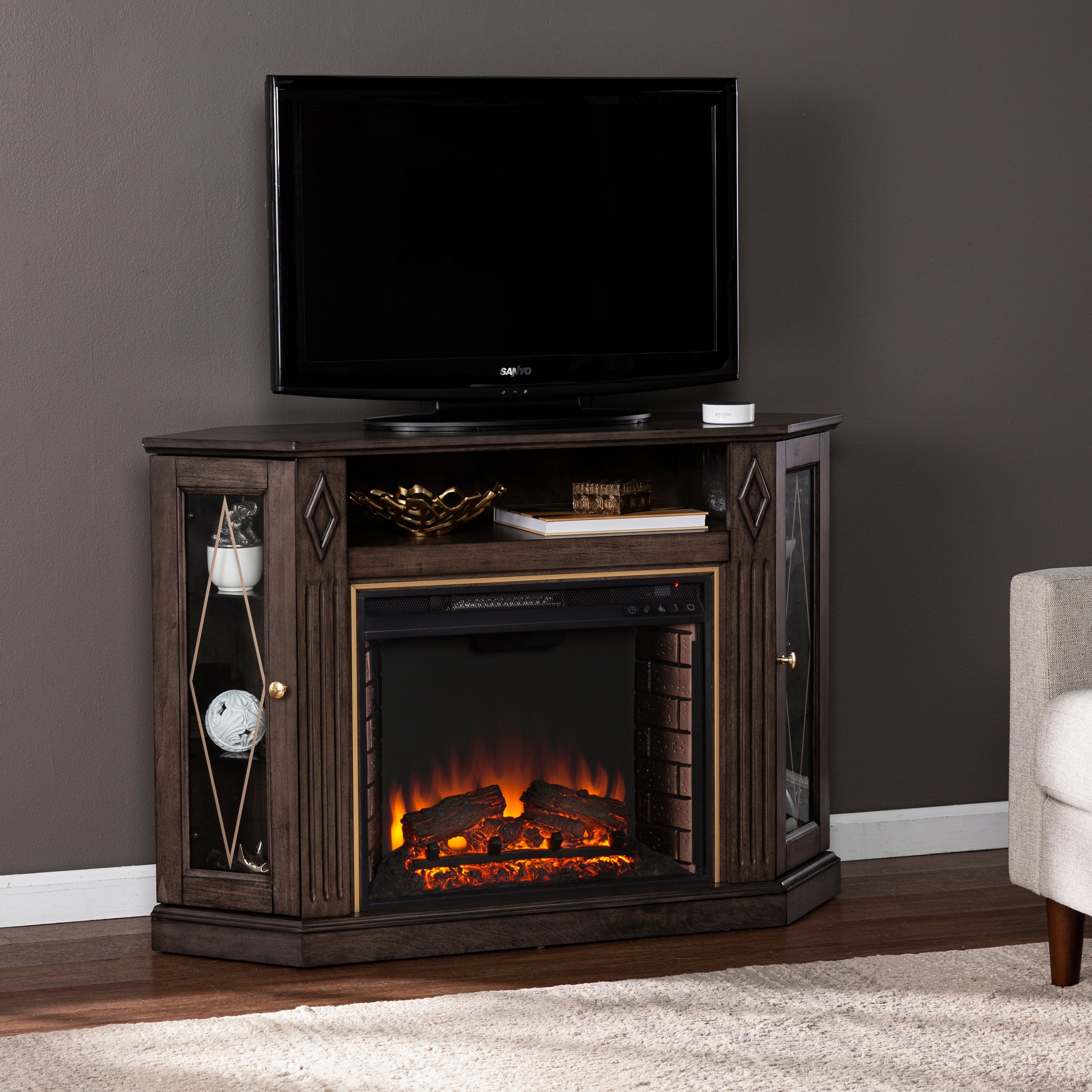 Austindale Electric Fireplace with Media Storage - Thumbnail 3