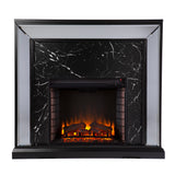 Sei Furniture Trandling Mirrored Faux Marble Fireplace Fe1137859