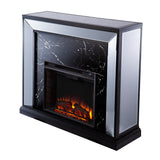 Sei Furniture Trandling Mirrored Faux Marble Fireplace Fe1137859