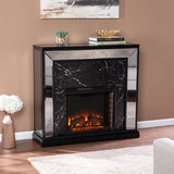 Sei Furniture Trandling Mirrored Faux Marble Fireplace Fe1137859