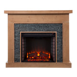 Standlon Electric Fireplace w/ Faux Stone Surround