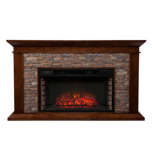 Sei Furniture Canyon Heights Simulated Stone Electric Fireplace Fe9023
