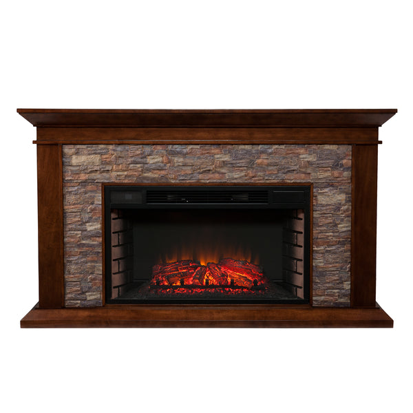 Sei Furniture Canyon Heights Simulated Stone Electric Fireplace Fe9023