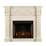 Sei Furniture Calvert Carved Electric Fireplace Ivory Fe9279