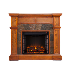 Sei Furniture Cartwright Convertible Electric Fireplace Mission Oak Fe9285