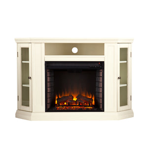 Sei Furniture Claremont Convertible Media Electric Fireplace Ivory Fe9314