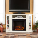 Sei Furniture Claremont Convertible Media Electric Fireplace Ivory Fe9314