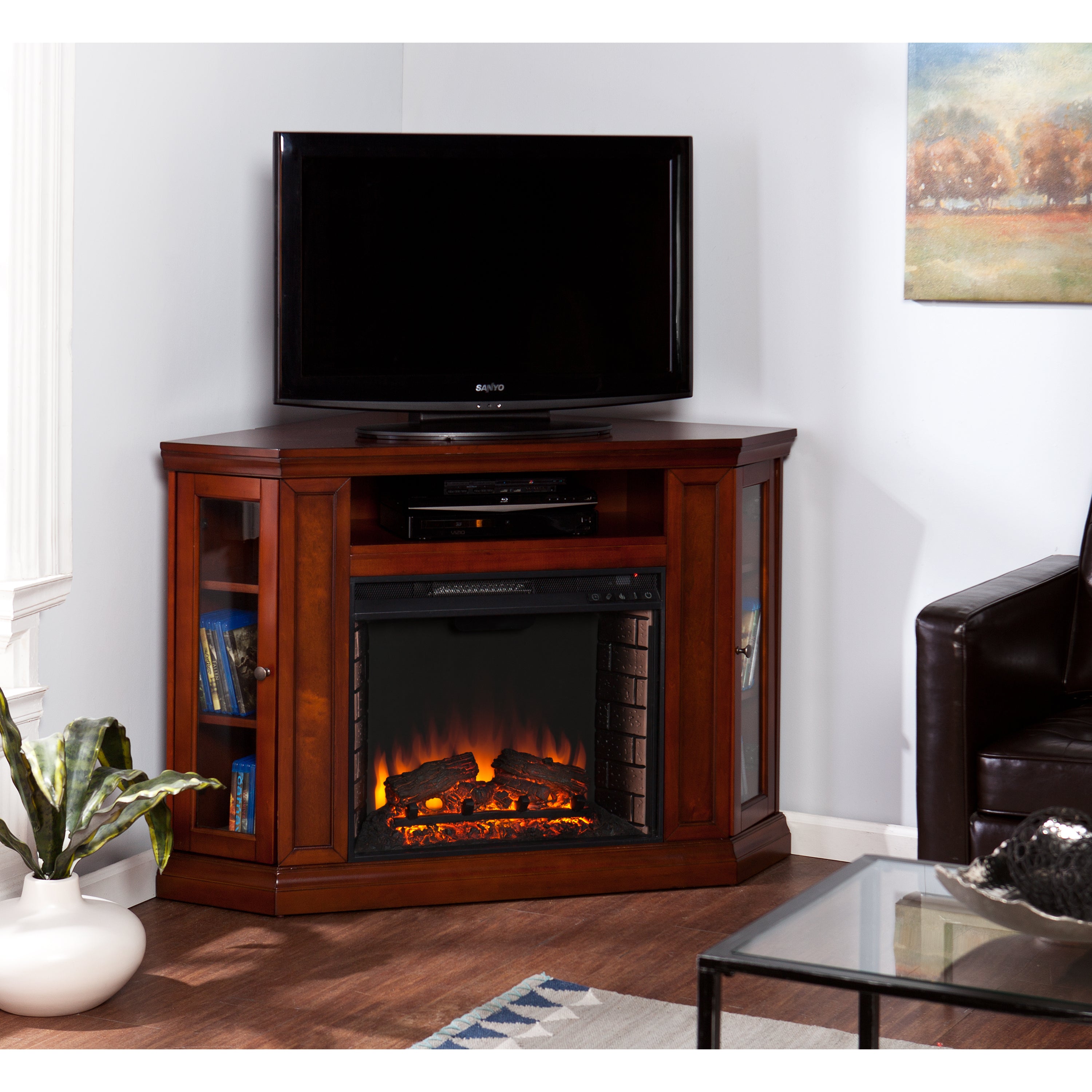 Claremont Electric Fireplace - Mahogany Media Center - Thumbnail 3