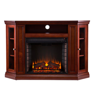 Sei Furniture Claremont Convertible Media Electric Fireplace Brown Maho Fe9316