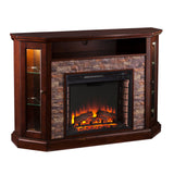 Sei Furniture Redden Corner Convertible Electric Media Fireplace Fe9392