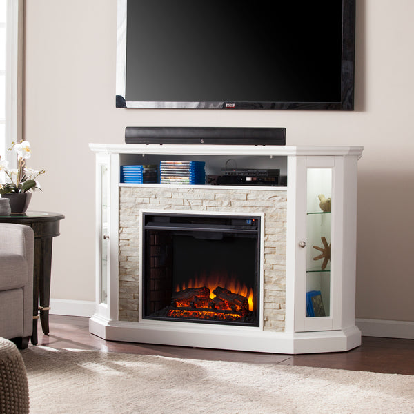 Sei Furniture Redden Corner Convertible Electric Media Fireplace Fe9393