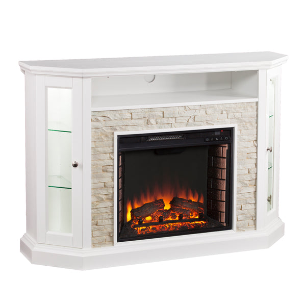 Sei Furniture Redden Corner Convertible Electric Media Fireplace Fe9393