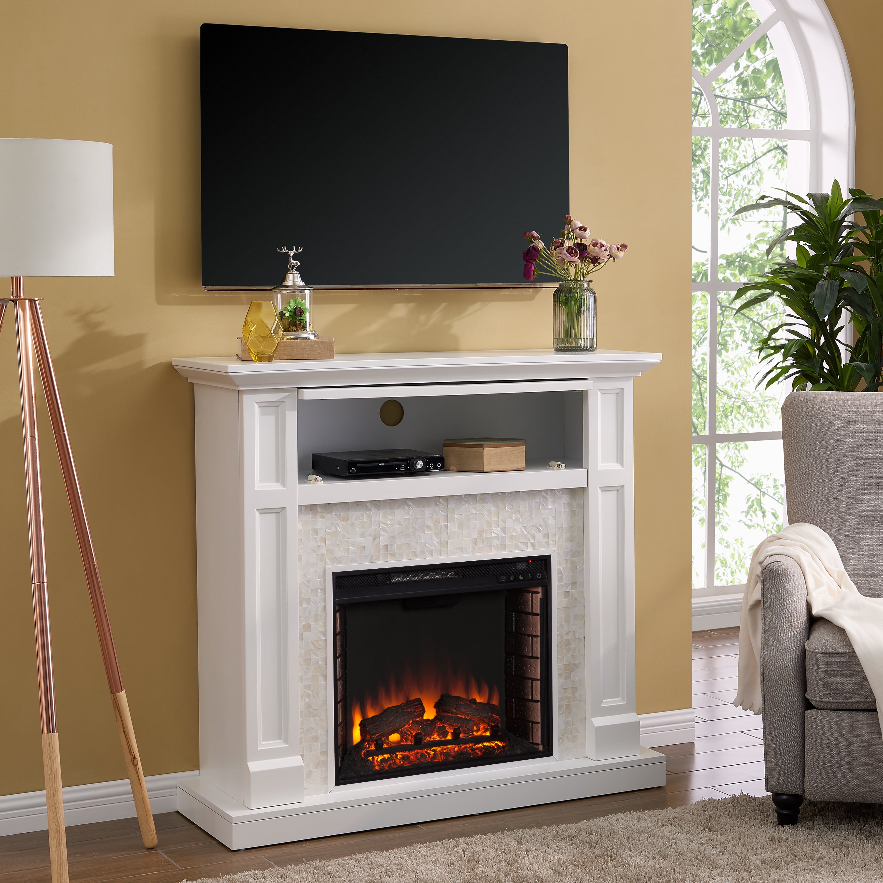Nobleman Tiled Media Fireplace Console - Thumbnail 2