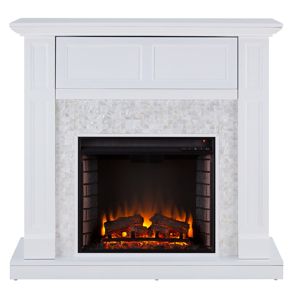 Sei Furniture Nobleman Tiled Media Fireplace Console Fe9396