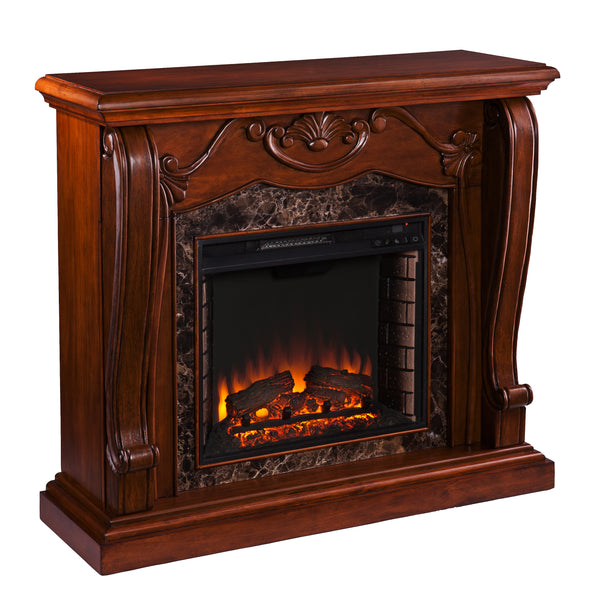 Sei Furniture Cardona Electric Fireplace Walnut Fe9664