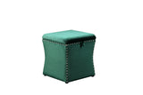 Shatana Home Ferris Storage Ottoman Green Velvet