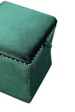 Shatana Home Ferris Storage Ottoman Green Velvet