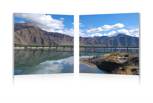 Baxton Studio Causeway through the Mountains Mounted Photography Print Diptych