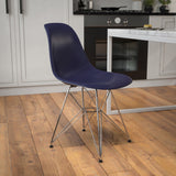 English Elm EE1839 Contemporary Commercial Grade Plastic Party Chair Navy EEV-13841