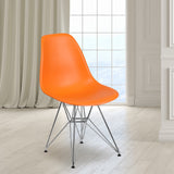 English Elm EE1839 Contemporary Commercial Grade Plastic Party Chair Orange EEV-13842