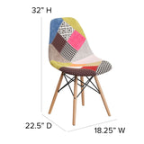 English Elm EE1840 Contemporary Commercial Grade Fabric Party Chair Milan Patchwork EEV-13844