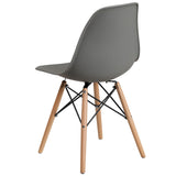 English Elm EE1841 Contemporary Commercial Grade Plastic Party Chair Moss Gray EEV-13850