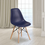 English Elm EE1841 Contemporary Commercial Grade Plastic Party Chair Navy EEV-13851