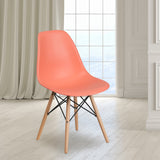 English Elm EE1841 Contemporary Commercial Grade Plastic Party Chair Peach EEV-13853