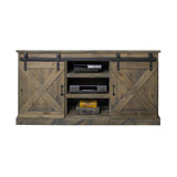 Legends Furniture Modern Farmhouse Fully Assembled TV Stand with Sliding Barn Style Doors FH1320.BNW