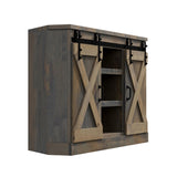 Legends Furniture Modern Farmhouse Fully Assembled Corner TV Stand with Sliding Barn Style Doors FH1322.BNW