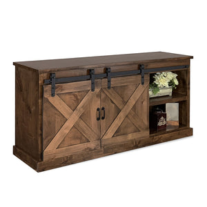 Legends Furniture Modern Farmhouse Fully Assembled TV Stand with Sliding Barn Style Doors FH1410.AWY