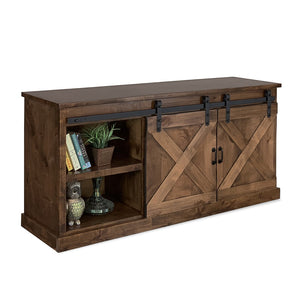 Legends Furniture Modern Farmhouse Fully Assembled TV Stand with Sliding Barn Style Doors FH1410.AWY