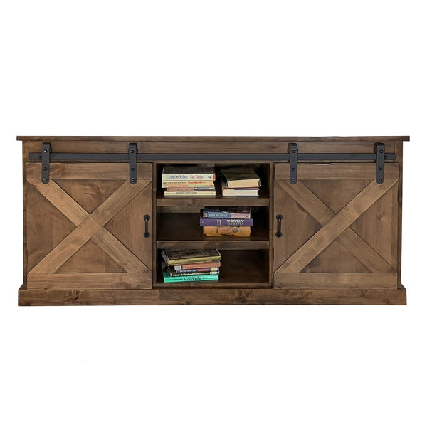 Legends Furniture Modern Farmhouse Fully Assembled TV Stand with Sliding Barn Style Doors FH1410.AWY