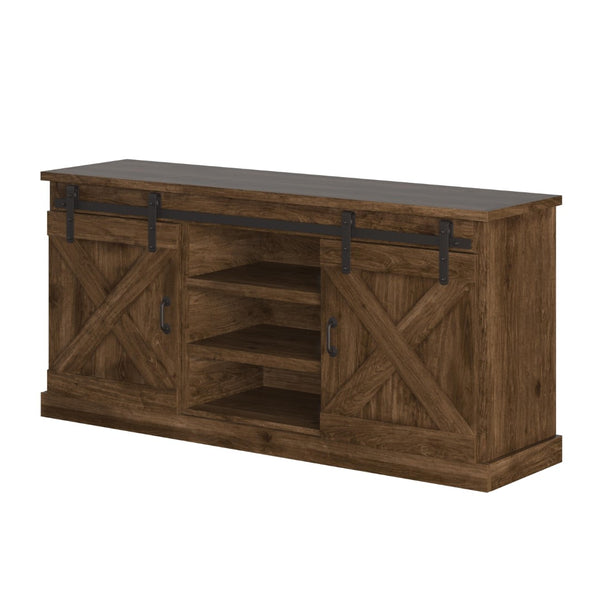 Legends Furniture Modern Farmhouse Fully Assembled TV Stand with Sliding Barn Style Doors FH1410.AWY