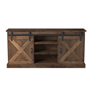 Legends Furniture Modern Farmhouse Fully Assembled TV Stand with Sliding Barn Style Doors FH1410.AWY