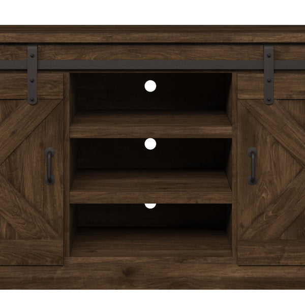 Legends Furniture Modern Farmhouse Fully Assembled TV Stand with Sliding Barn Style Doors FH1410.AWY