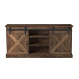 Legends Furniture Modern Farmhouse Fully Assembled TV Stand with Sliding Barn Style Doors FH1410.AWY