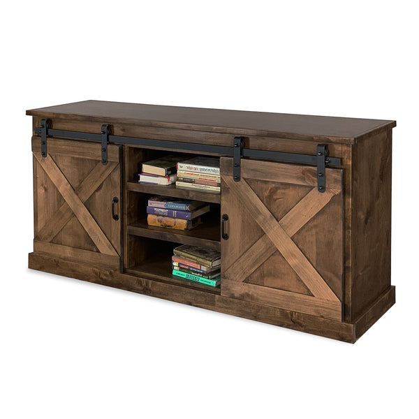 Legends Furniture Modern Farmhouse Fully Assembled TV Stand with Sliding Barn Style Doors FH1410.AWY