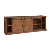 Legends Furniture Modern Farmhouse Fully Assembled Large TV Stand with Sliding Barn Style Doors FH1415.AWY