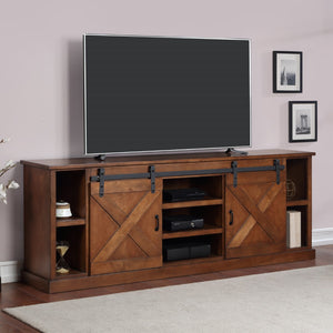 Legends Furniture Modern Farmhouse Fully Assembled Large TV Stand with Sliding Barn Style Doors FH1415.AWY