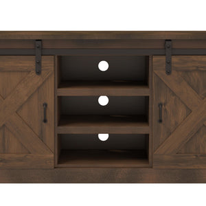 Legends Furniture Modern Farmhouse Fully Assembled Large TV Stand with Sliding Barn Style Doors FH1415.AWY